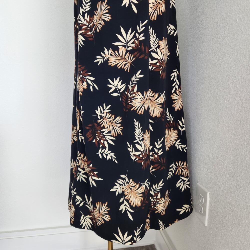 Vintage 90s Black Hawaiian Floral Sleeveless Scoop Neck Maxi Dress Studio I XL - Picture 4 of 11